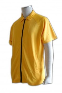 W076訂做排球波衫   製造球衣新波衫  功能性運動衫製造商     金黃色